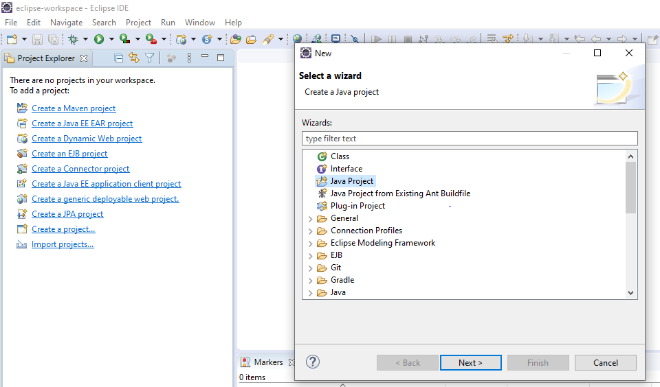 Create Java Project in Eclipse