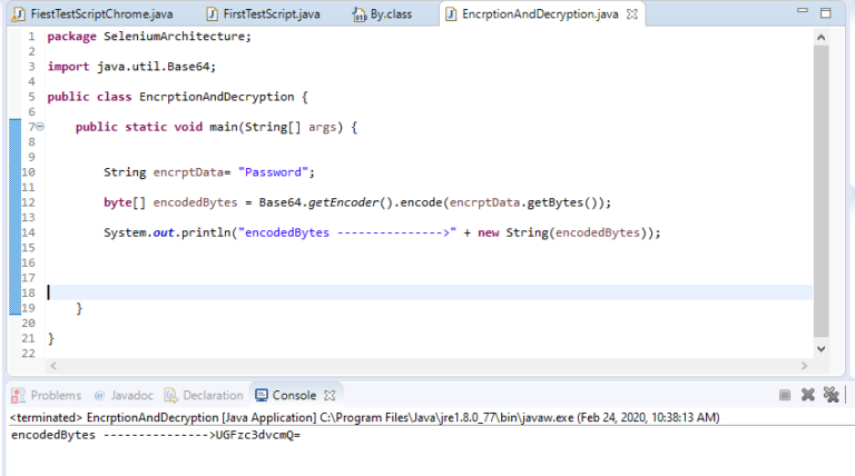 Password Encryption and Decryption in selenium | code2test: Testing site