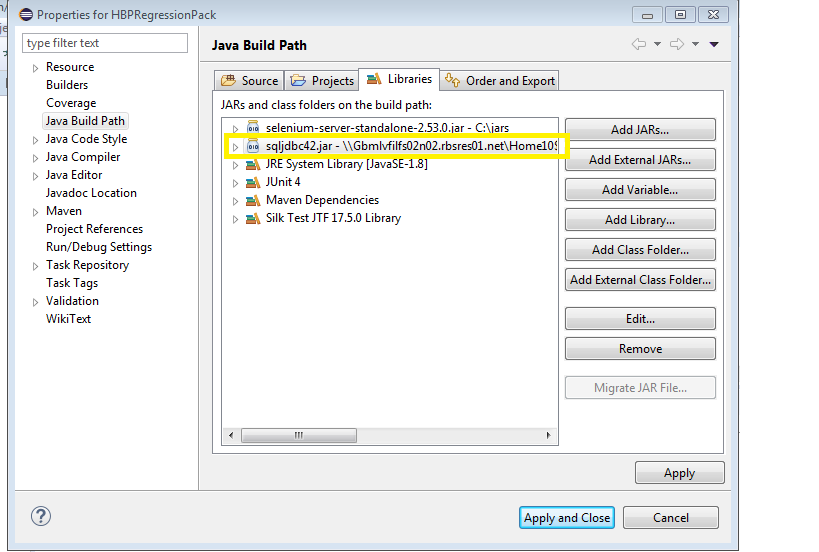 build sql jdbc jar in eclipse 