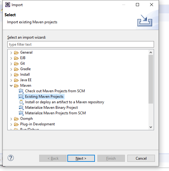 Creating Maven Project from Command Prompt- Import existing maven project
